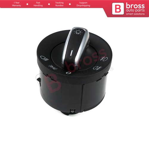 Chrome Headlight Control Switch Knob For VW Seat Skoda 3C8 941 431C...