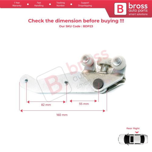 Right Side Rear Sliding Door Lower Roller Guide Hinge for VW Transporter T4 Caravelle Multivan 1990-2003 701843406B 