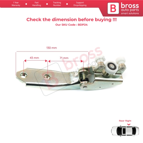 Right Side Rear Sliding Door Middle Roller Guide Hinge for VW Transporter T4 Caravelle Multivan 1990-2003 701843336A