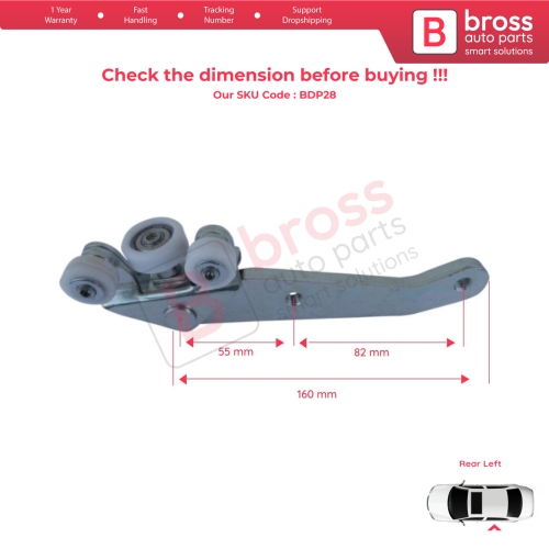 Left Side Rear Sliding Door Lower Roller Guide Hinge for VW Transporter T4 Caravelle Multivan 1990-2003 701843405B