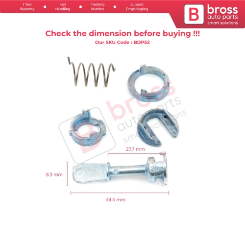 Front Door Lock Barrel 45 mm Repair Kit 1U0837167E for Audi A6 MK2 4B C5