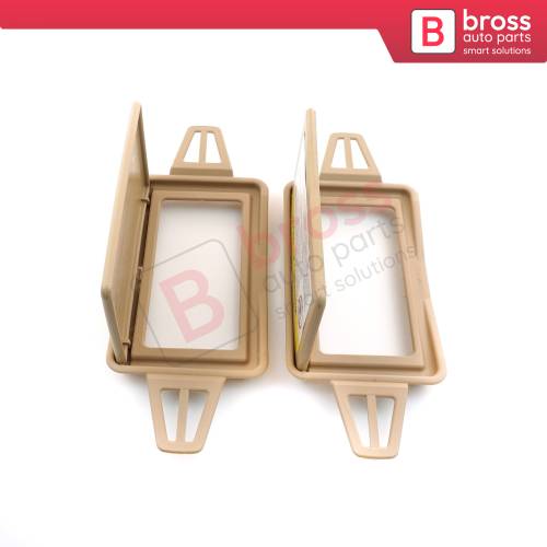 2 Pcs Sun Visor Shade Mirror Cover TAN 2108102510 2118110010 2118110110 For Mercedes W211 Left and Right