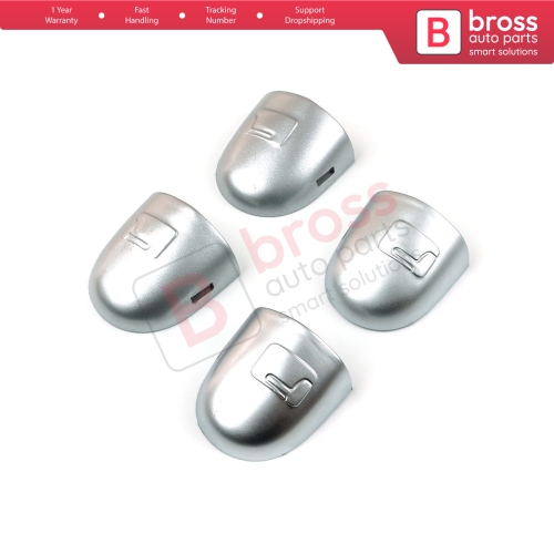 Left Right Door Handle Key Lock Cover Cap Set Silver Color for Renault Megane Scenic Laguna 2 Primera P12 Espace 4 Vel Satis Clio 3 Modus Koleos