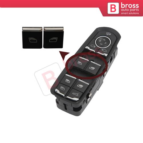 2 Pieces Front Windows Main Switch Button Cap Cover 7PP959858R DML for Porsche