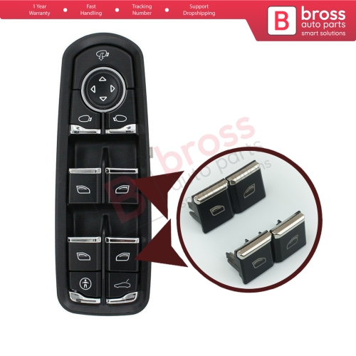 4 Pieces Window Main Switch Button Cap Cover 7PP959858R DML for Porsche