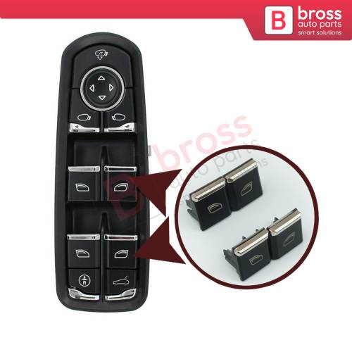 4 Pieces Window Main Switch Button Cap Cover 7PP959858R DML for Porsche