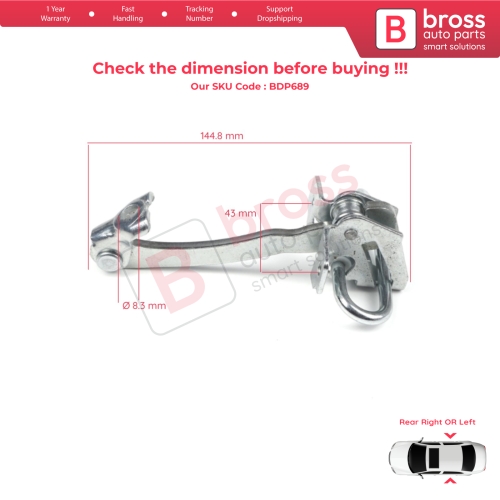 Rear Door Hinge Stop Check Strap Limiter 51799769 for Fiat Linea 323 110 Punto Grande Punto Evo 199