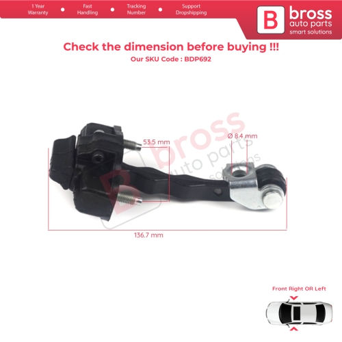 Front Door Hinge Stop Check Strap Limiter 4694080 for Fiat Doblo 263 Citroen Nemo Peugeot Bipper Opel Combo D