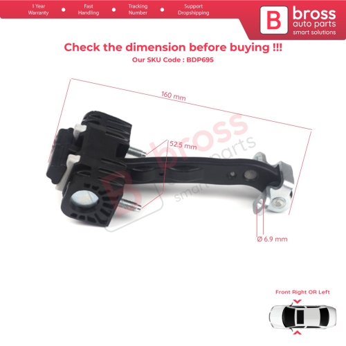 Front Door Hinge Stop Check Strap Limiter 9181N9 for Fiat Ducato Peugeot Boxer Manager 250 290 2006-On