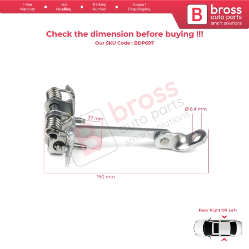Rear Door Hinge Stop Check Strap Limiter 7702253350 for Renault 19 1988-2003