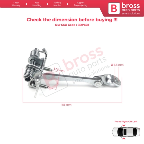 Front Door Hinge Stop Check Strap Limiter 7700828427 for Renault Megane MK1 19