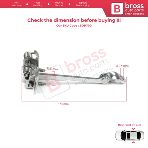 Rear Door Hinge Stop Check Strap Limiter 7700834328 for Renault Scenic MK1 JA0/1 1996-2003