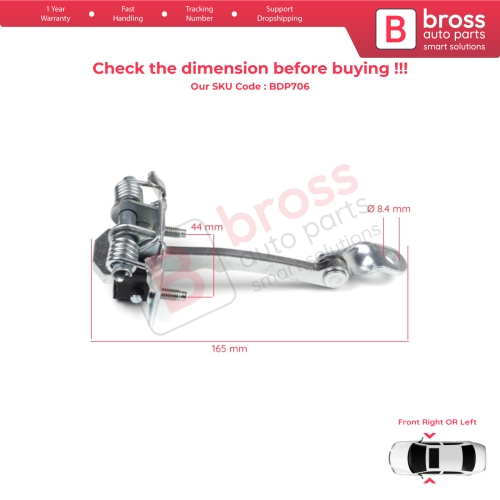 Front Door Hinge Stop Check Strap Limiter 7700842857 for Renault Clio MK1 2 3 Symbol Thalia MK1