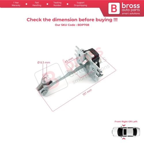 Front Door Hinge Stop Check Strap Limiter 824310007R for Renault Fluence Megane MK3 4/5 Door