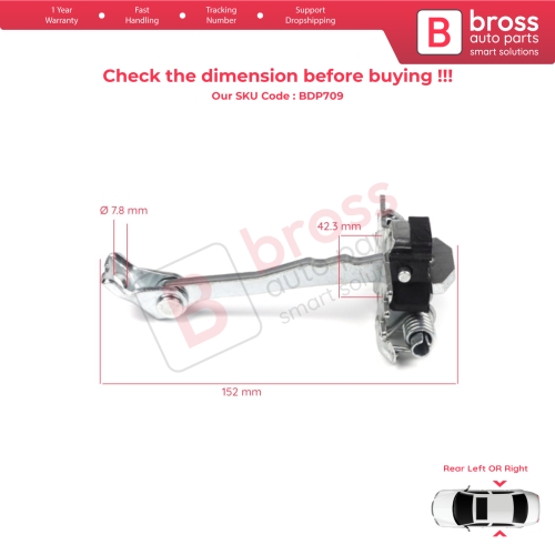 Rear Door Hinge Stop Check Strap Limiter 824300003R for Renault Fluence Megane 3