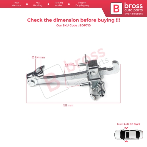 Front Door Hinge Stop Check Strap Limiter 804304453R for Renault Master 3 Movano 2