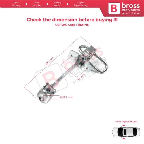 Front Door Hinge Stop Check Strap Limiter 160249 for Opel Astra G 1998-2009 4/5 Door