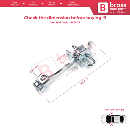 Front Door Hinge Stop Check Strap Limiter 160245 for Vauxhall Opel Astra G 1998-2009 2/3 Door Zafira A