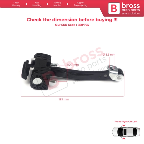 Front Door Hinge Stop Check Strap Limiter 5160264 for Vauxhall Opel Insignia