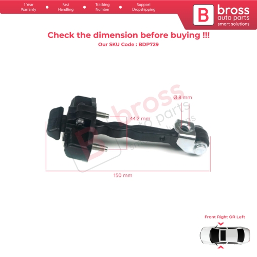 Front Door Hinge Stop Check Strap Limiter 804306179R for Renault Clio MK4 Grandtour Hatchback Estate 2012-2021