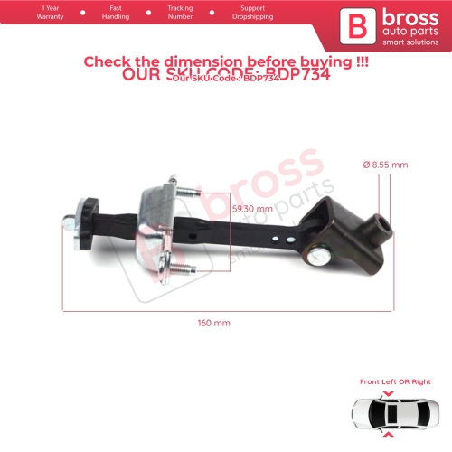Front Door Hinge Stop Check Strap Limiter 2T1AV23500AD for Ford Transit Connect MK1 Tourneo 2002-2013