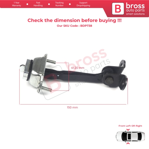 Front Door Hinge Stop Check Strap Limiter 93BBF23500AG for Ford Mondeo MK1 MK2 Turnier 1992-2000