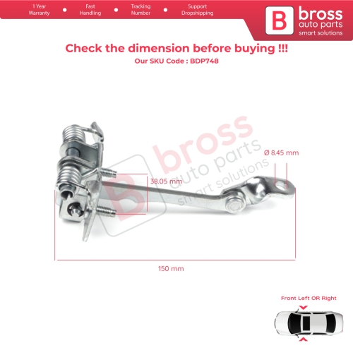 Front Door Hinge Stop Check Strap Limiter 7700303548 for Renault Kangoo MK1 Espace MK2 