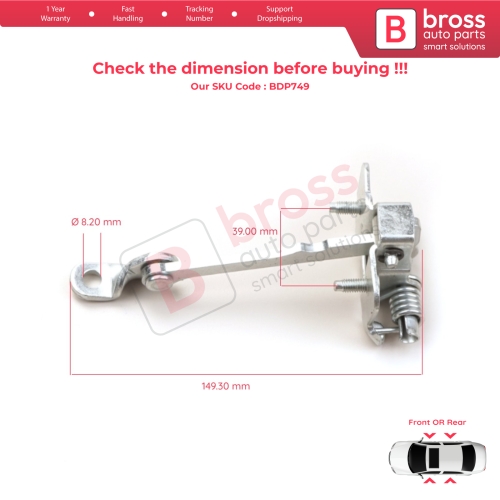 2 Pieces Front or Rear Left Right Door Hinge Stop Check Strap Limiter for Renault Dacia Duster Logan MK1 804305879R