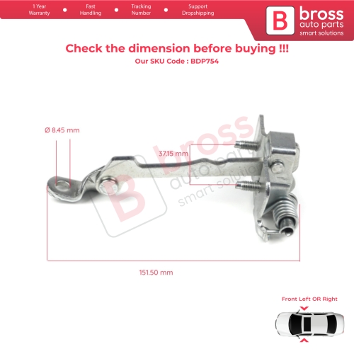 Front Door Hinge Stop Check Strap Limiter 7700424784 for Renault Laguna MK1 X56 1993-2001