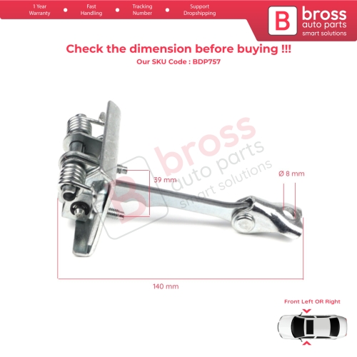Front Door Hinge Stop Check Strap Limiter 9181G7 for Peugeot 307 Hatch CC SW Break Estate