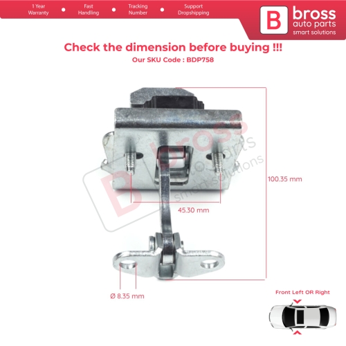 2 Pieces Front Door Hinge Stop Check Strap Limiter for Peugeot Partner Citroen Berlingo MK1 1996-2008 9181G4