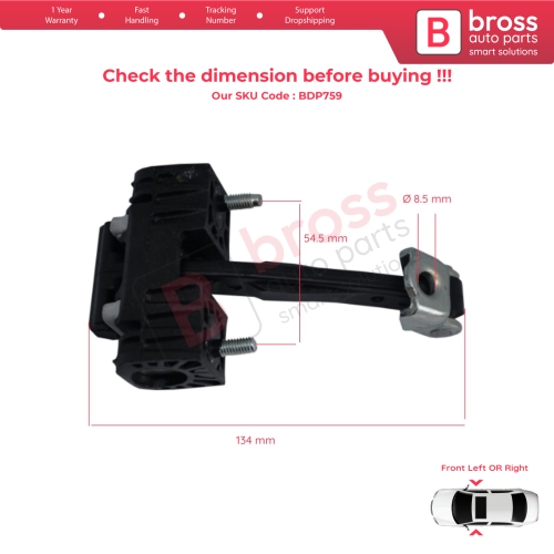 2 Pieces Front Door Hinge Stop Check Strap Limiter for Peugeot 407 6E 6D 2004-2011 4/5 Door 9181J0 