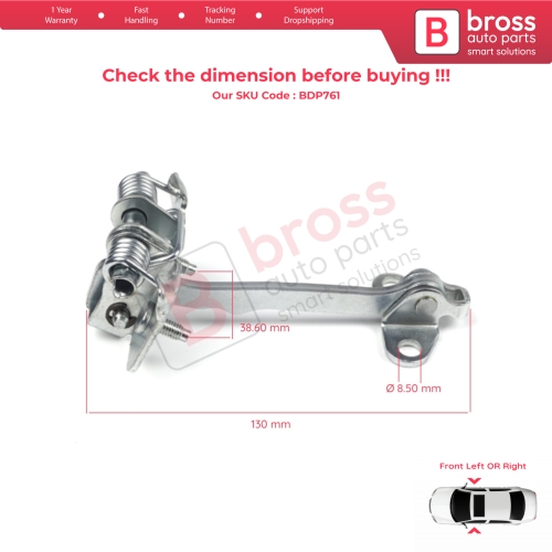 Front Rear Door Hinge Stop Check Strap Limiter 9181A1 for Peugeot 406 4/5 Door