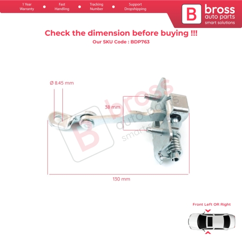2 Pieces Front Door Hinge Stop Check Strap Limiter for Citroen C3 MK1 MK2 2002-2016 9181H1