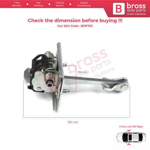 Front Door Hinge Stop Check Strap Limiter 9181N2 for Peugeot 308 MK1 4/5 Door 2007-2013