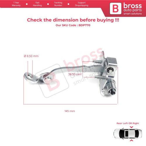 2 Pieces Rear Door Hinge Stop Check Strap Limiter for Peugeot 206 206+ 4/5 Door 9181C9