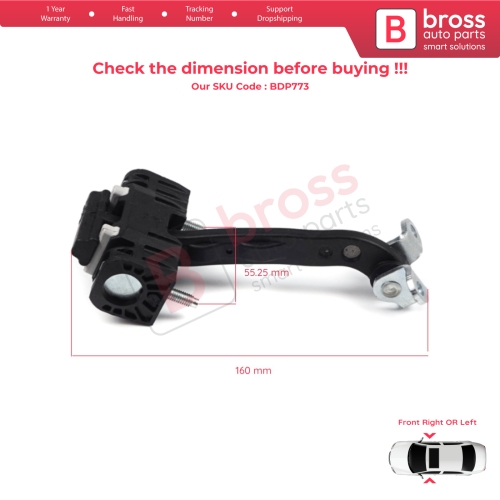 2 Pieces Front Door Hinge Stop Check Strap Limiter for Citroen Relay Jumper MK2 250 290 2006-On 9181N9