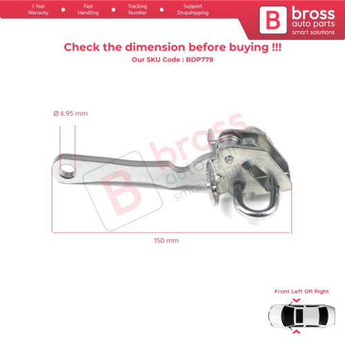 2 Pieces Front Door Hinge Stop Check Strap Limiter for Citroen Jumper MK1 230 244 1994-2006 918179