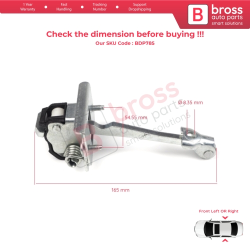 Rear Door Hinge Stop Check Strap Limiter 9181.N3 for Peugeot 308 MK1 4/5 Door 2007-2013