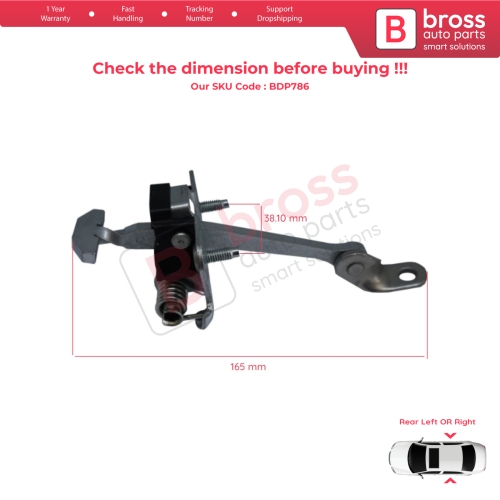 2 Pieces Rear Door Hinge Stop Check Strap Limiter for Peugeot 307 2000-2012 4/5-Door 9181K0