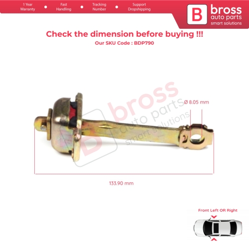 2 Pieces Front Door Hinge Stop Check Strap Limiter for VW Transporter T4 Caravelle EuroVan 1990-2004 701837249A