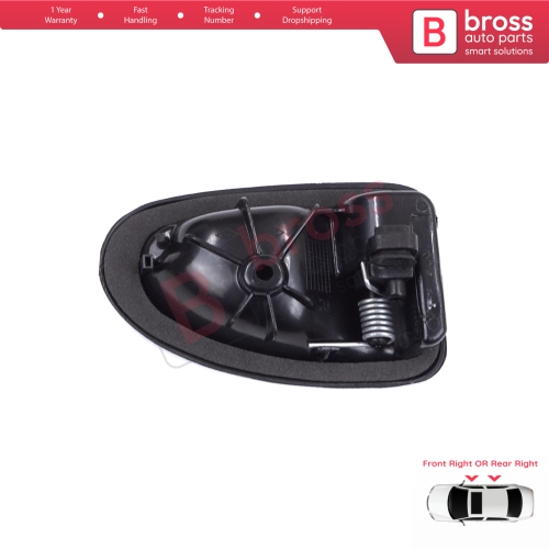 Interior Door Handle Front or Rear Right Chrome Black 7700434717 for Renault Clio 2 Scenic 1 Trafic Logan 1 Daily 3 Master 2 Movano A Interstar