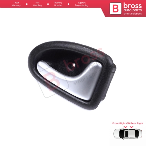 Interior Door Handle Front or Rear Right Chrome Black 7700434717 for Renault Clio 2 Scenic 1 Trafic Logan 1 Daily 3 Master 2 Movano A Interstar