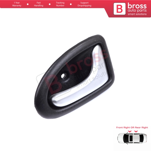 Interior Door Handle Front or Rear Right Chrome Black 7700434717 for Renault Clio 2 Scenic 1 Trafic Logan 1 Daily 3 Master 2 Movano A Interstar