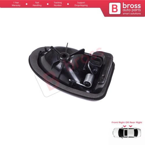 Interior Door Handle Front or Rear Right Chrome Black 7700434717 for Renault Clio 2 Scenic 1 Trafic Logan 1 Daily 3 Master 2 Movano A Interstar