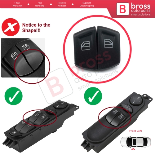 Main Driver Window Switch Button Cover Set For Mercedes Vito Viano Mixto W639 2003-2015 A6395451313