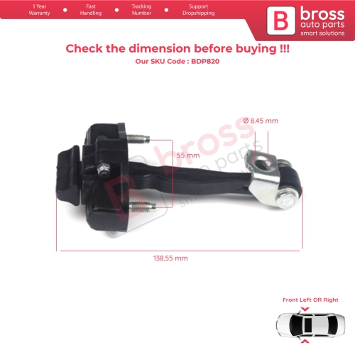 2 Pieces Front Door Hinge Stop Check Strap Limiter for Fiat Tipo 356 357 Egea 2015-On 51983934 