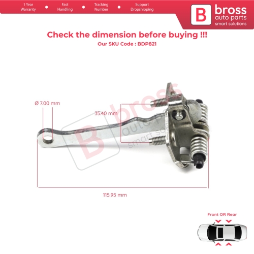 2 Pieces Front Rear OR Door Hinge Stop Check Strap Limiter for Peugeot 205 309 405 918146