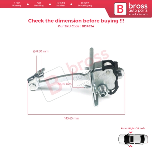 2 Pieces Front Door Hinge Stop Check Strap Limiter for Citroen C4 MK2 NC 2010-2020 DS4 MK1 NX 9181R1
