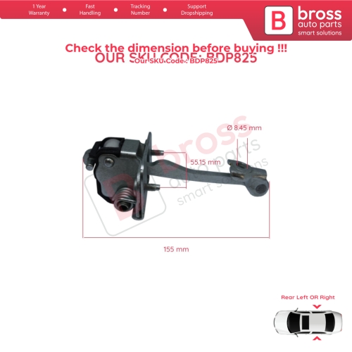 2 Pieces Rear Door Hinge Stop Check Strap Limiter for Citroen C4 MK2 NC 2010-2020 DS4 MK1 NX 9181R2